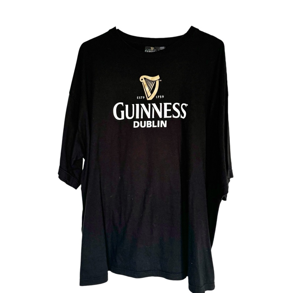 Unisex Guinness Dublin T-Shirt, Black, SIZE XXL Relaxed Fit